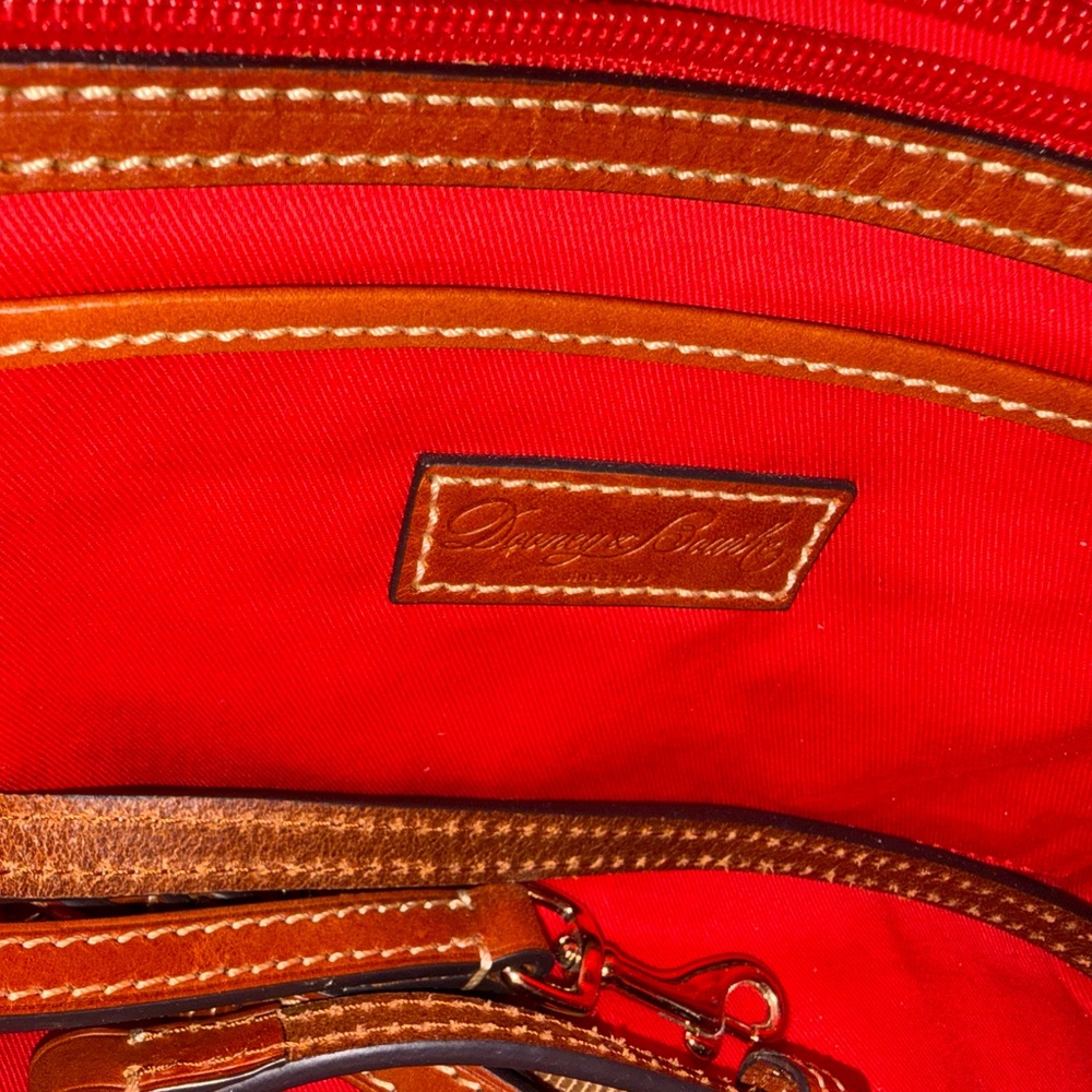 Dooney & Bourke Coated Cotton Brielle Tote in the Cranberry Plaid - Picture 10 of 11